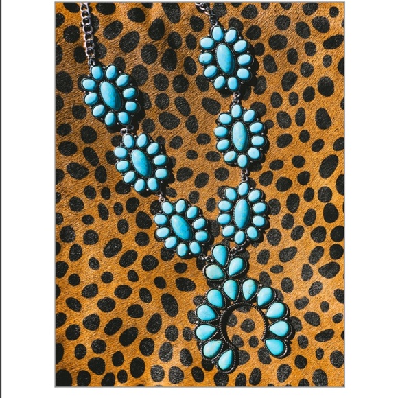Jewelry - 🆕 TURQUOISE &SILVER SQUASH BLOSSOM NECKLACE